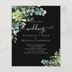 BUDGET Eucalyptus greenery Wedding Flyer