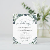 Budget Eucalyptus Greenery Wedding Invitation (Staand voorkant)