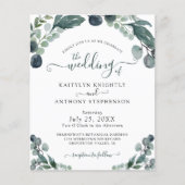 Budget Eucalyptus Greenery Wedding Invitation (Voorkant)