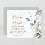 Budget Eucalyptus Greenery Wedding Invitation (Voorkant / Achterkant)