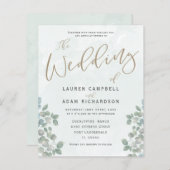 Budget Eucalyptus Greenery Wedding Invitation (Voorkant / Achterkant)