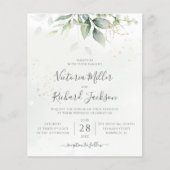 Budget Eucalyptus Greenery Wedding Invitation (Voorkant)