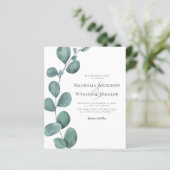 Budget Eucalyptus Greenery Wedding Invitation (Staand voorkant)