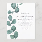 Budget Eucalyptus Greenery Wedding Invitation (Voorkant)