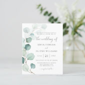 Budget Eucalyptus Greenery Wedding Invitation (Staand voorkant)