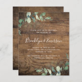 Budget Eucalyptus Greenery Wedding Invitation (Voorkant / Achterkant)