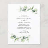Budget Eucalyptus Greenery Wedding Invitation (Voorkant)