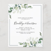 Budget Eucalyptus Greenery Wedding Invitation (Voorkant)
