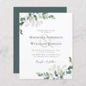 Budget Eucalyptus Greenery Wedding Invitation (Voorkant / Achterkant)