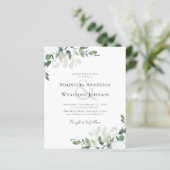 Budget Eucalyptus Greenery Wedding Invitation (Staand voorkant)