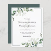 Budget Eucalyptus Greenery Wedding Invitation (Voorkant / Achterkant)