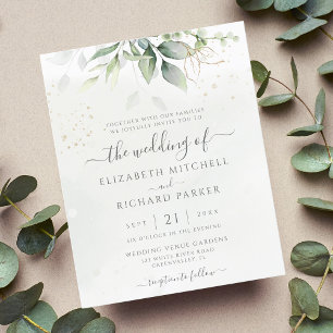 Budget Eucalyptus Greenery Wedding Invitation