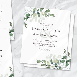 Budget Eucalyptus Greenery Wedding Invitation