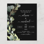 Budget Eucalyptus Greenery Wedding Invitation (Voorkant)