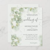 Budget Eucalyptus Greenery Wedding Invitation (Voorkant / Achterkant)