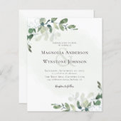 Budget Eucalyptus Greenery Wedding Invitation (Voorkant / Achterkant)