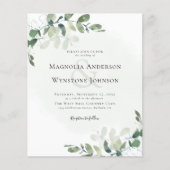 Budget Eucalyptus Greenery Wedding Invitation (Voorkant)