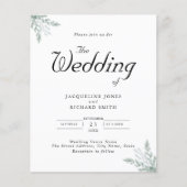 Budget Eucalyptus Greenery Wedding Invitation Flye Flyer (Voorkant)