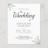 Budget Eucalyptus Greenery Wedding Invitation Flyer (Voorkant)