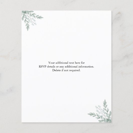 Budget Eucalyptus Greenery Wedding Invitation Flyer (Achterkant)