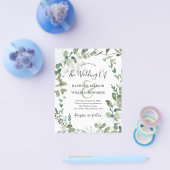 Budget Eucalyptus Greenery Wedding Invitation Flyer (Enkel)