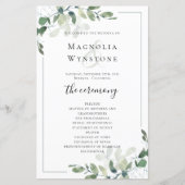 BUDGET Eucalyptus Greenery Wedding Programme (Voorkant)