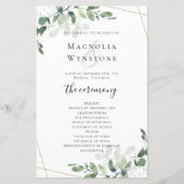 BUDGET Eucalyptus Greenery Wedding Programme (Voorkant)