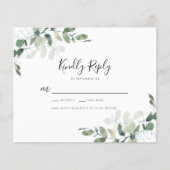 BUDGET Eucalyptus Greenery Wedding RSVP Card (Voorkant)