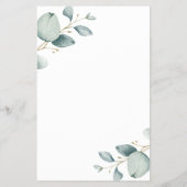 Budget eucalyptus groen chic bruiloft uitnodiging flyer (Achterkant)