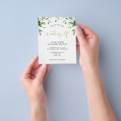 Budget Eucalyptus Groen Goud Bruiloft Flyer (Hand)