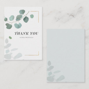 Budget Eucalyptus Groene Geometrische Dankjewel Notitiekaartje