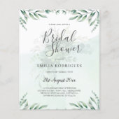 Budget Eucalyptus laat Greenery Wedding QR CODE Flyer (Voorkant)