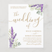 Budget Eucalyptus & Lavender Weduwen Uitnodiging (Voorkant)