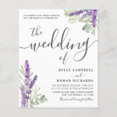 Budget Eucalyptus & Lavender Weduwen Uitnodiging (Voorkant)