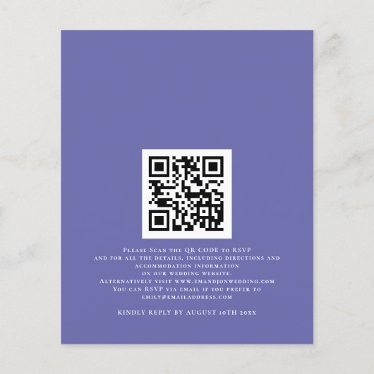 Budget Eucalyptus Lila QR Code Weddenschap (Achterkant)