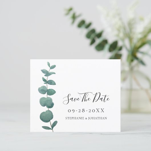 Budget Eucalyptus Mariage Enregistrer La Carte Dat (Debout devant)