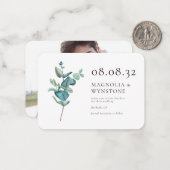 Budget Eucalyptus Mariage Enregistrer La Carte Dat (Devant/Arrière en situation)