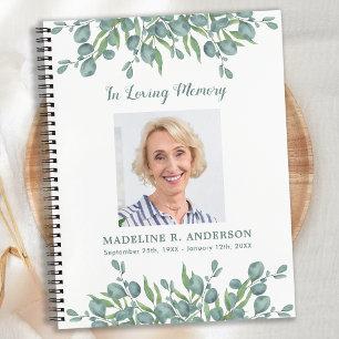 Budget Eucalyptus Memorial Funeral Guestbook Notitieboek