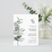 Budget Eucalyptus Monogram Weddenschap (Staand voorkant)
