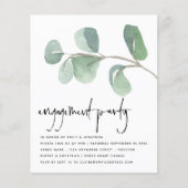 Budget Eucalyptus Photo Engagement Party nodigt ui (Voorkant)