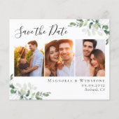 Budget Eucalyptus Photo Enregistrer la date Carte  (Devant)