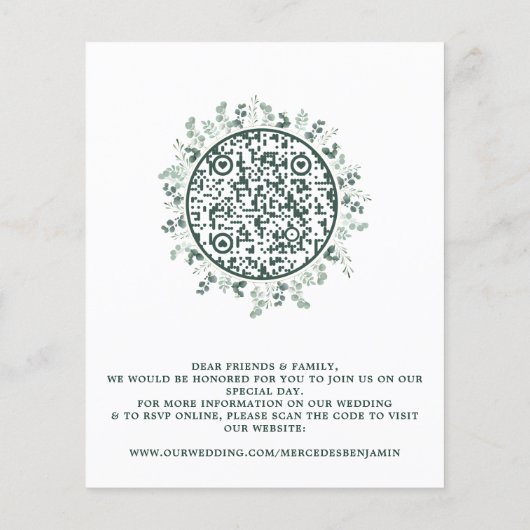Budget Eucalyptus Photo QR Code Save the Date (Achterkant)