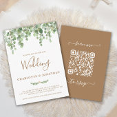 Budget Eucalyptus QR Code Faire-part de mariage