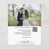 Budget Eucalyptus QR Code Foto bruiloft uitnodigin (Achterkant)