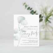 Budget Eucalyptus QR Wedding Evening Party Uitnodi (Staand voorkant)