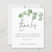 BUDGET Eucalyptus Quote Weddenschap 3 Foto Bedankt (Voorkant)