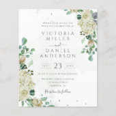 Budget Eucalyptus Roos Greenery Wedding Invitation (Voorkant)