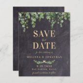 Budget Eucalyptus Rustic Wedding Save the Date (Voorkant / Achterkant)