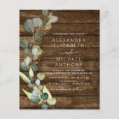 Budget Eucalyptus Rustic Wedding Uitnodiging Flyer (Voorkant)