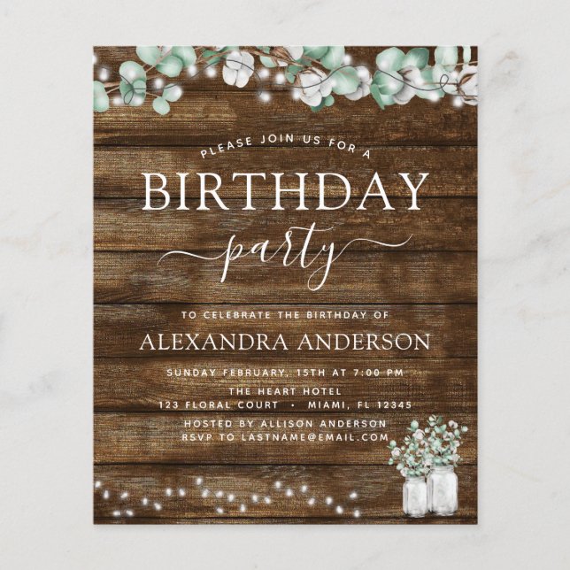 Budget Eucalyptus Rustieke Bruiloftssluiting Licht (Voorkant)